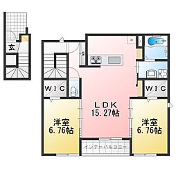 ソレイユ和合 2LDKの間取図画像