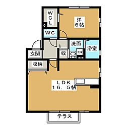 セジュールオリオンA 1LDKの間取図画像
