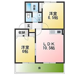 パークコート東郷 2LDKの間取図画像