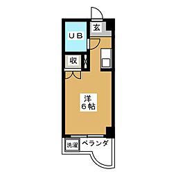 アルフエイム ワンルームの間取図画像
