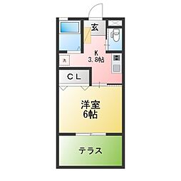 サンヒルズさくら 1Kの間取図画像