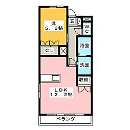 プリマベーラ 1LDKの間取図画像