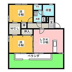 グランドゥールスードA 2LDKの間取図画像