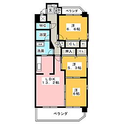 シンシア東山台 3LDKの間取図画像