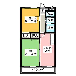 ラフォーレHAYASI 2LDKの間取図画像