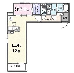 タイヨウ・レジデンス 1LDKの間取図画像