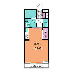 ベッロ・ルーチェ3 ワンルームの間取図画像