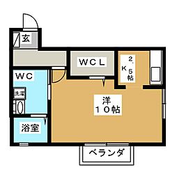 リビングタウン東郷C棟 1Kの間取図画像