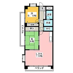 スカイガーデン和合2 2LDKの間取図画像