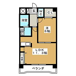 グラン・シャリオ 1LDKの間取図画像