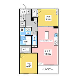シャーメゾン桜が丘 2LDKの間取図画像