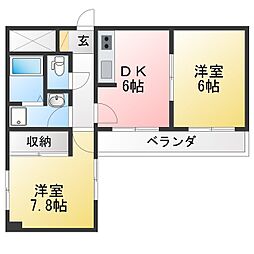 G.Forest 2DKの間取図画像