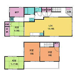 蟹江南戸建 1階4SLDKの間取り