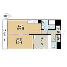 ルミエール緑 2階1LDKの間取り