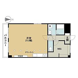 ルミエール緑 2階ワンルームの間取り