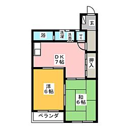 鈴木マンション 3階1LDKの間取り