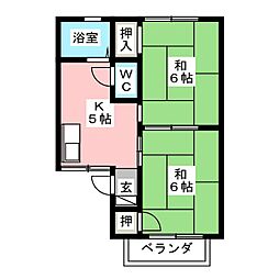 ファミール八幡 2Kの間取図画像