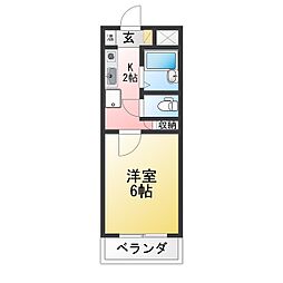 ナビア1 1Kの間取図画像