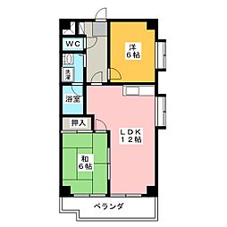 シャイン蟹江 2LDKの間取図画像