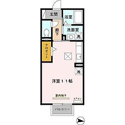 フリージアガーデン ワンルームの間取図画像