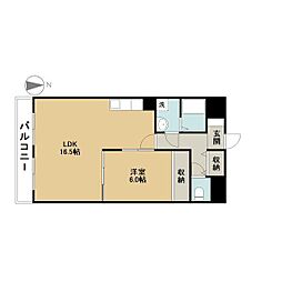 ルミエール緑 1LDKの間取図画像