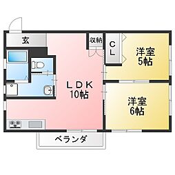 太田ビル 2LDKの間取図画像