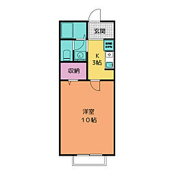 ポポラーレあさひ 1Kの間取図画像