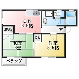 サンシャイン 2DKの間取図画像