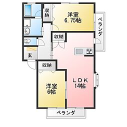 サンアイコーポ 2LDKの間取図画像
