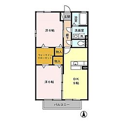 グリーンプレジオ 2LDKの間取図画像
