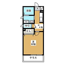 セピアコートN 1Kの間取図画像