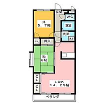 グリーンヒル岡弥II  ｜ 愛知県北名古屋市沖村岡（賃貸マンション2LDK・4階・58.32㎡） その2