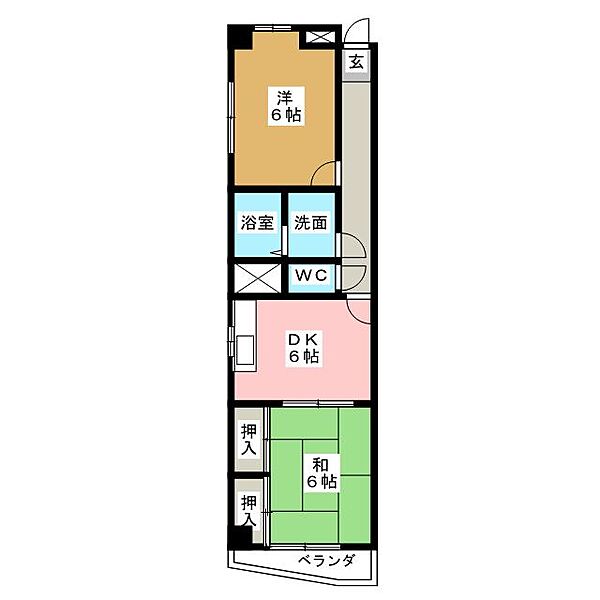 メゾンきさらぎ ｜愛知県北名古屋市中之郷四辻(賃貸マンション2DK・2階・45.00㎡)の写真 その2