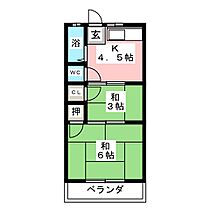 さつき荘  ｜ 愛知県北名古屋市熊之庄新宮（賃貸アパート2K・1階・25.92㎡） その2