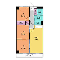 ウイングコーワ  ｜ 愛知県北名古屋市九之坪東ノ川（賃貸マンション3LDK・4階・66.24㎡） その2