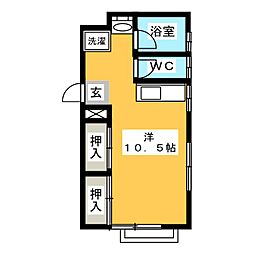 杉花コーポ ワンルームの間取図画像