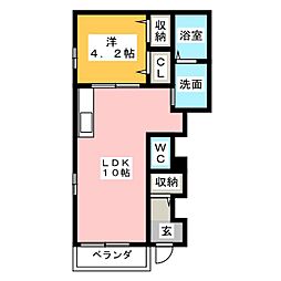 カノン 1LDKの間取図画像
