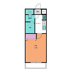 プライムメゾン 1Kの間取図画像