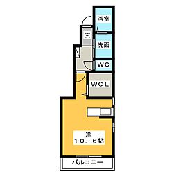 Wistaria3 1Kの間取図画像