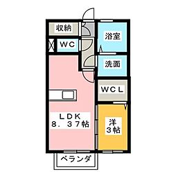 シェノア2 1LDKの間取図画像