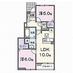 マレカージュ大石 2LDKの間取図画像