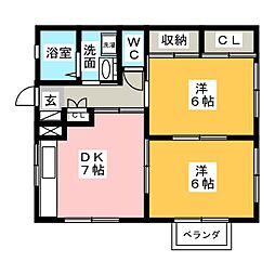 CORPORATESOUTHERNWIND 2DKの間取図画像