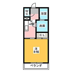 エトワール 1Kの間取図画像