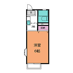 ホクレア徳重 1Kの間取図画像