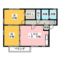 ポラリスY・S 2LDKの間取図画像