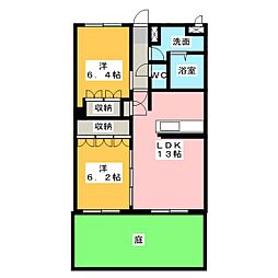 ウエストクリーク 2LDKの間取図画像
