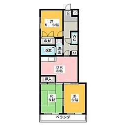 グランドヒルズイトウ1番館 3DKの間取図画像