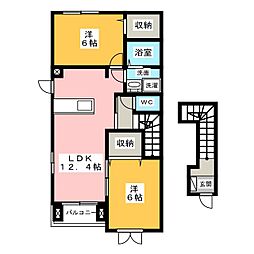 ベルアロッジオ3 2LDKの間取図画像