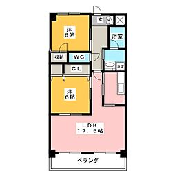 アリスト・クオーレ 2LDKの間取図画像