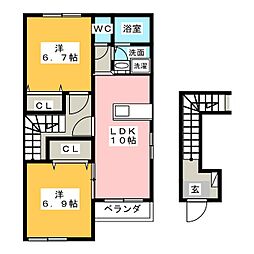 シュテルンハイム1 2LDKの間取図画像
